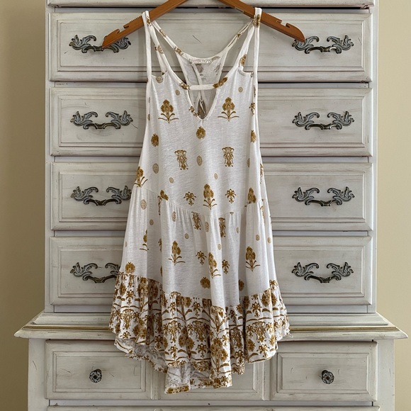 Free People Tops - Free People Boho Linen Lace Back Top